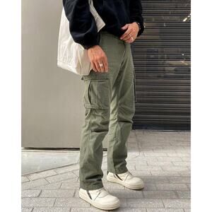 MNML VINTAGE CARGO PANTS OLIVE COTTON SIZE 28